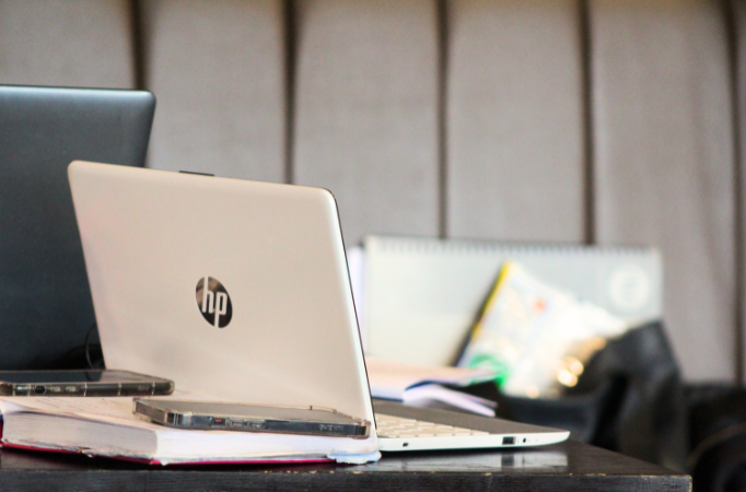 Laptop on a desk